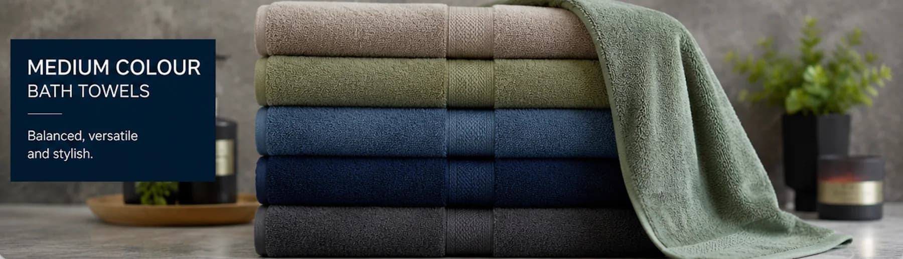 Medium coloured hotel towel collection