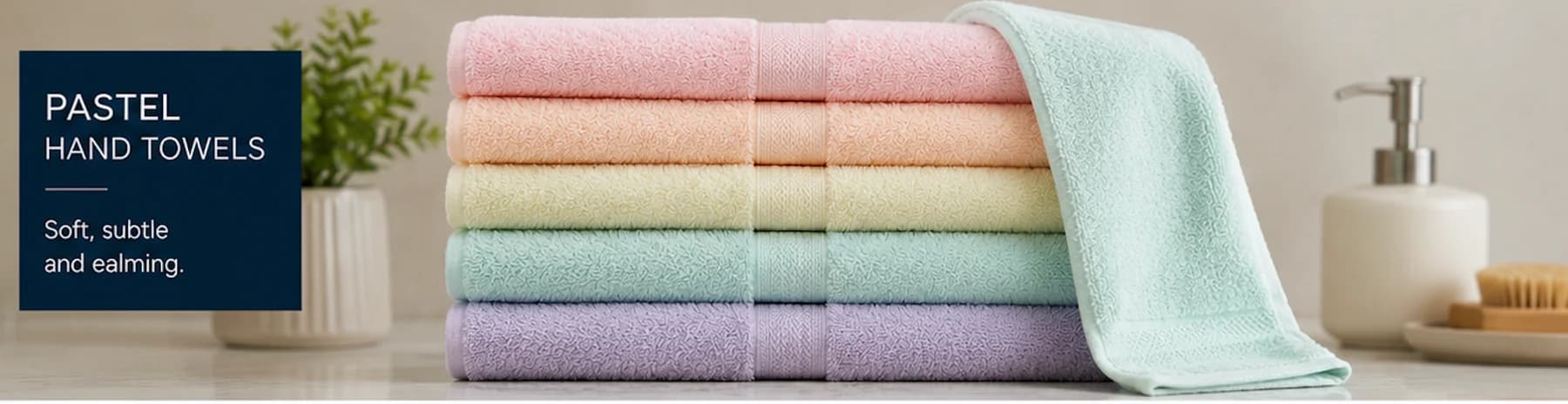 Pastel coloured hotel towel collection